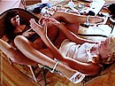 Two lesbians fisting and stuffing each other with huge objects!